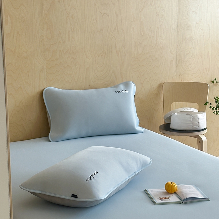 91家纺网 家纺一手货源 找家纺 JUICY 橘滋家纺 2026新款CoolAir沁氧冰感软凉席·纯色刺绣 床笠款-沁氧冰川-天空蓝