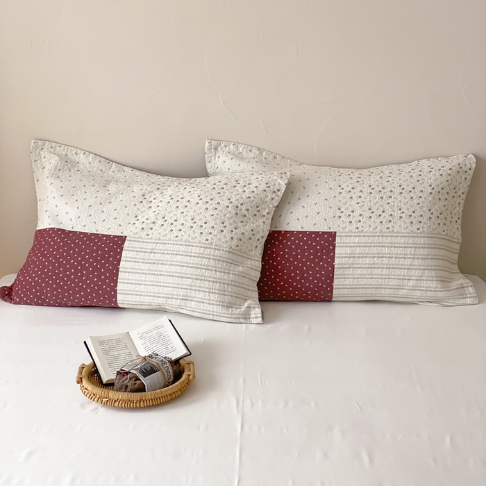 91家纺网 家纺一手货源 找家纺 麻依 2026新款安心棉床盖三件全棉四层纱布床单 加州阳光-红