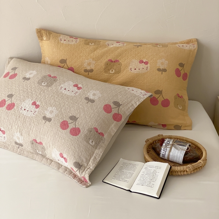 91家纺网 家纺一手货源 找家纺 麻依 2026新款安心棉床盖三件全棉四层纱布床单 组合图