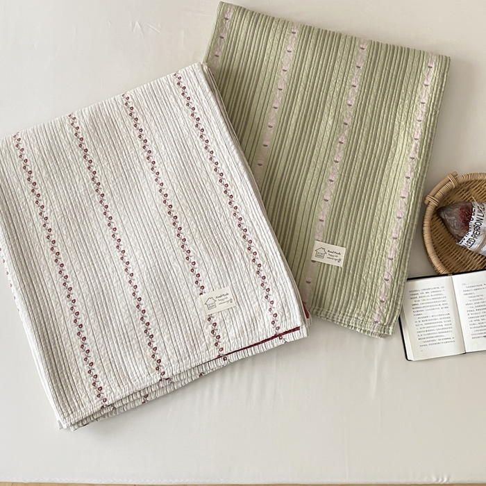 91家纺网 家纺一手货源 找家纺 麻依 2026新款安心棉床盖三件全棉四层纱布床单 组合图