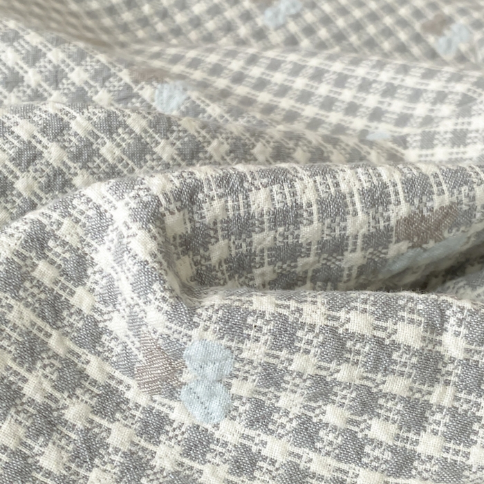 91家纺网 家纺一手货源 找家纺 麻依 2026新款安心棉床盖三件全棉四层纱布床单 小香樱桃-蓝