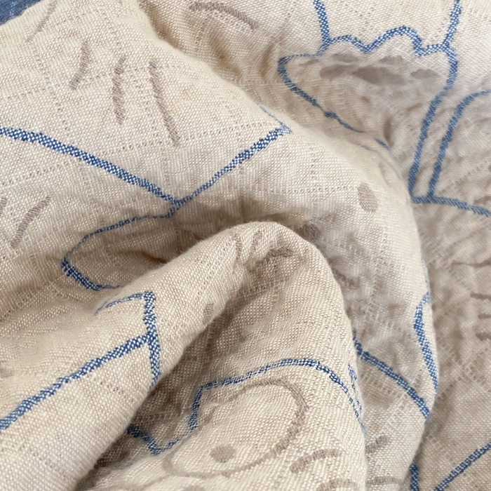 91家纺网 家纺一手货源 找家纺 麻依 2026新款安心棉床盖三件全棉四层纱布床单 线条猫咪-蓝