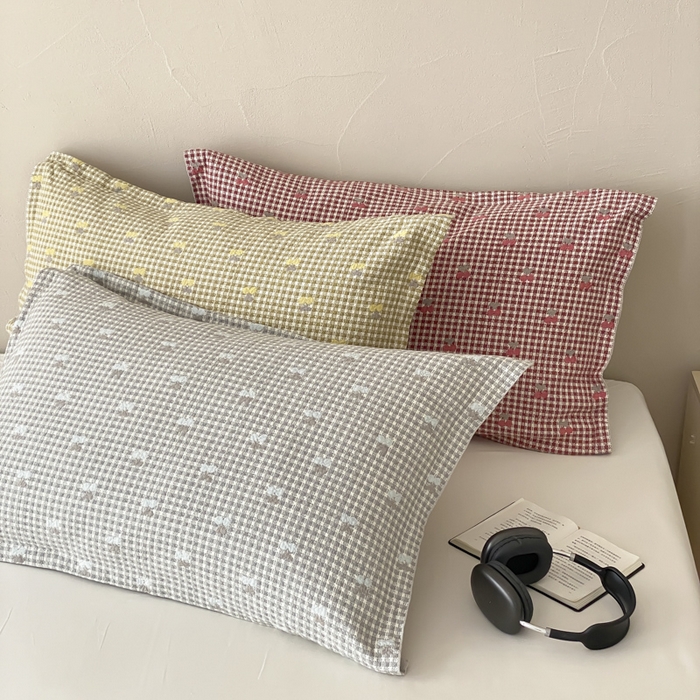 91家纺网 家纺一手货源 找家纺 麻依 2026新款安心棉床盖三件全棉四层纱布床单 组合图