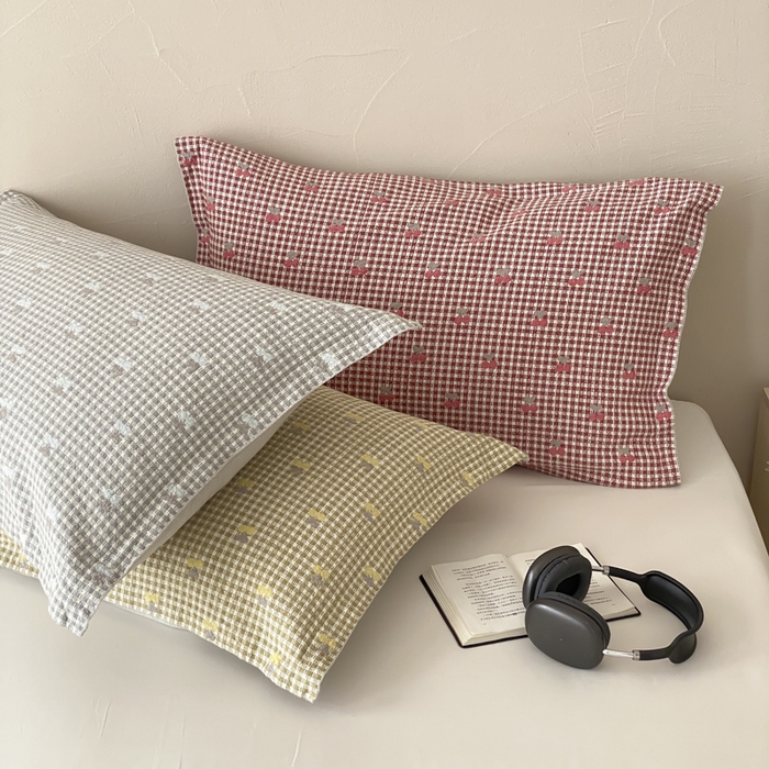 91家纺网 家纺一手货源 找家纺 麻依 2026新款安心棉床盖三件全棉四层纱布床单 组合图