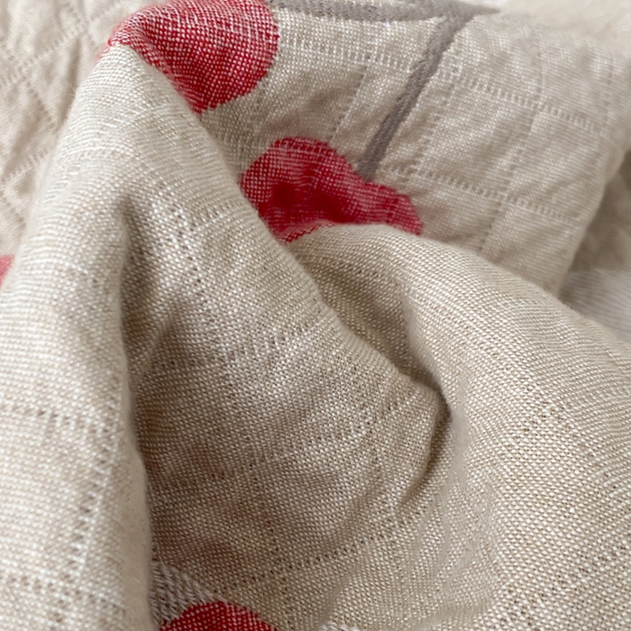 91家纺网 家纺一手货源 找家纺 麻依 2026新款安心棉床盖三件全棉四层纱布床单 樱桃KT-米色