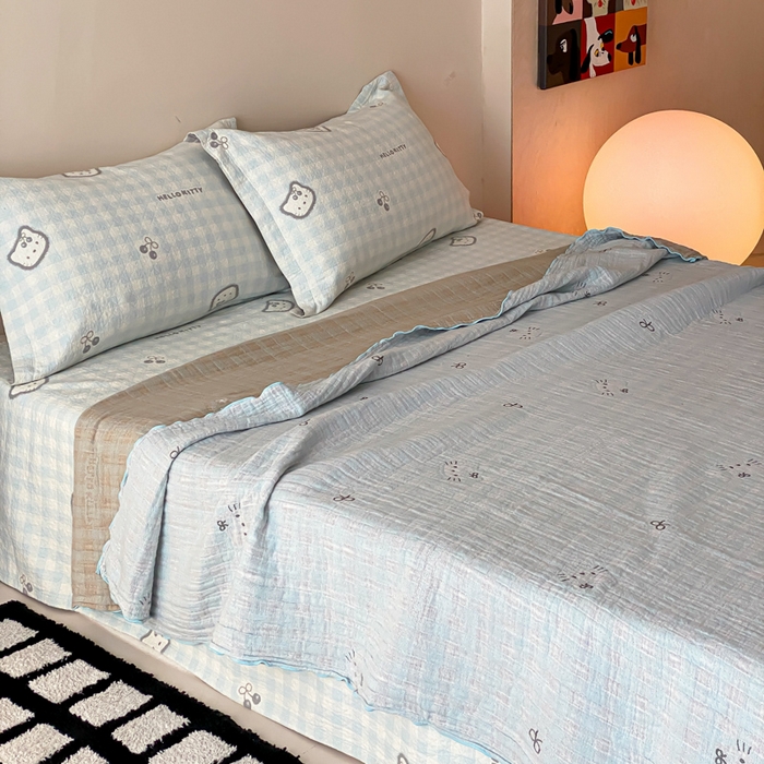 91家纺网 家纺一手货源 找家纺 （总）麻依 2026新款安心棉纱布夏被四层纱布被子