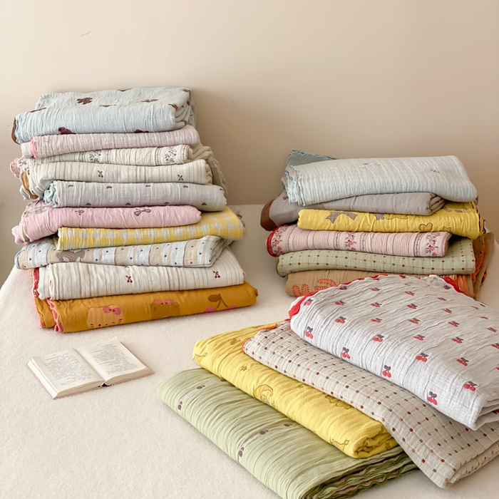 91家纺网 家纺一手货源 找家纺 （总）麻依 2026新款安心棉纱布夏被四层纱布被子
