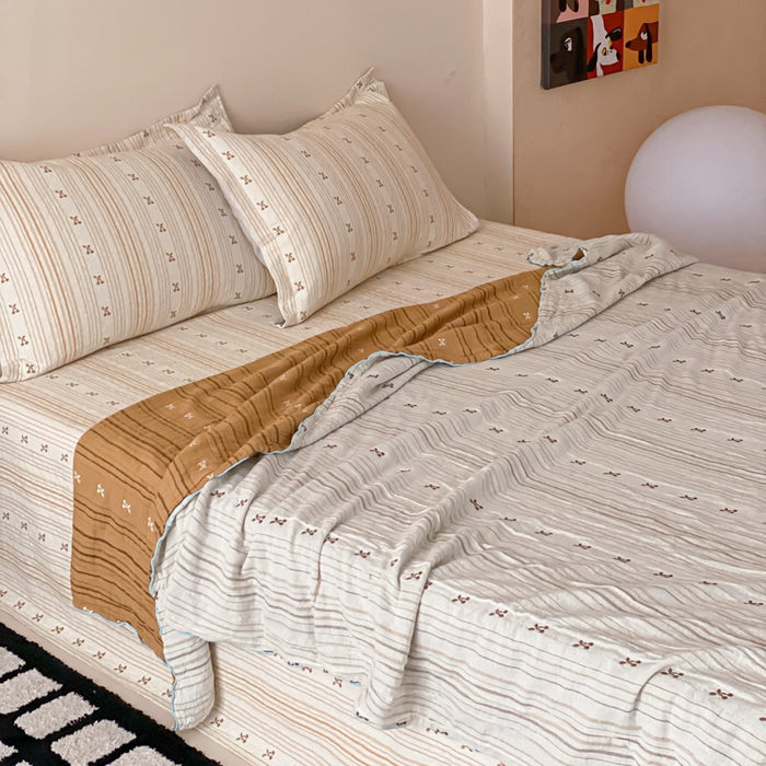 91家纺网 家纺一手货源 找家纺 （总）麻依 2026新款安心棉纱布夏被四层纱布被子