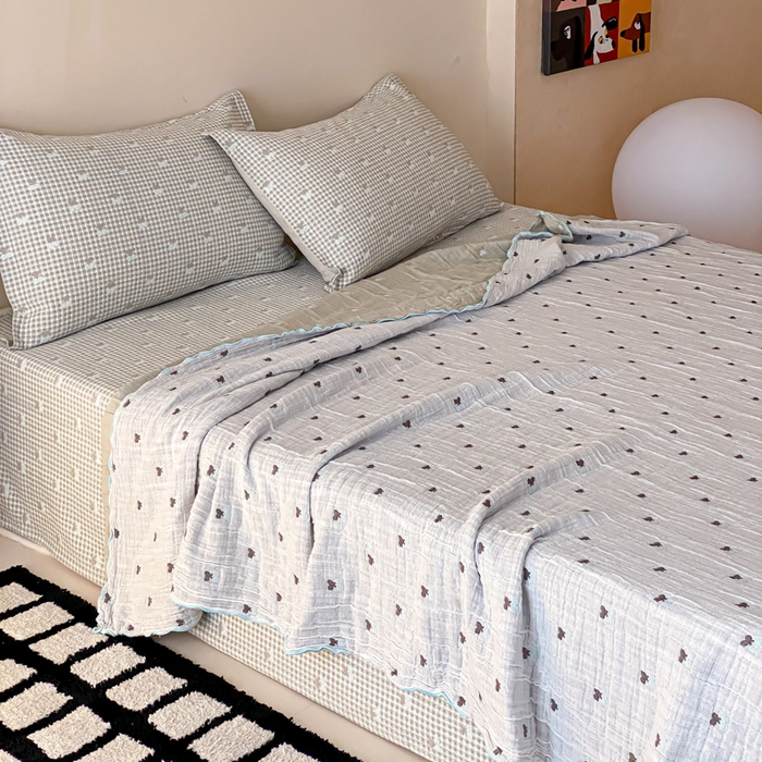 91家纺网 家纺一手货源 找家纺 （总）麻依 2026新款安心棉纱布夏被四层纱布被子