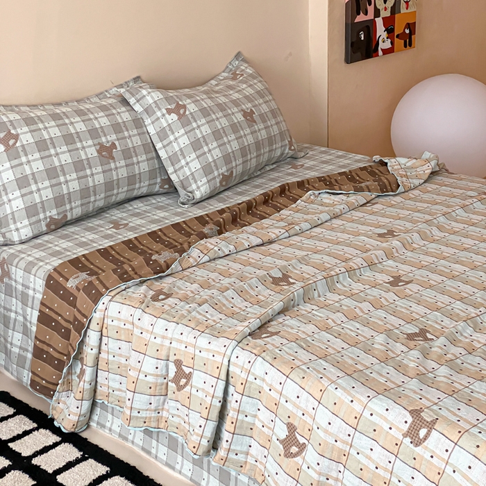 91家纺网 家纺一手货源 找家纺 （总）麻依 2026新款安心棉纱布夏被四层纱布被子