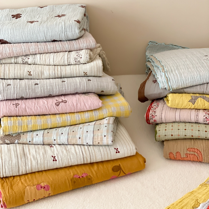 91家纺网 家纺一手货源 找家纺 麻依 2026新款安心棉纱布夏被四层纱布被子 组合图