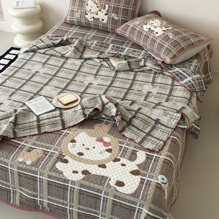 91家纺网 家纺一手货源 找家纺 麻依 2026新款软萌夏被全棉四层纱布 斑点小咪