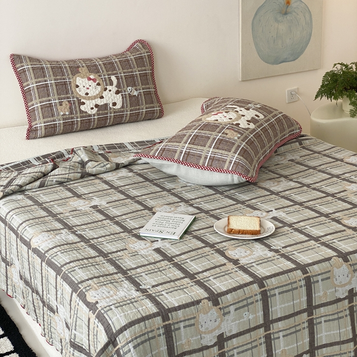 91家纺网 家纺一手货源 找家纺 麻依 2026新款软萌夏被全棉四层纱布 斑点小咪