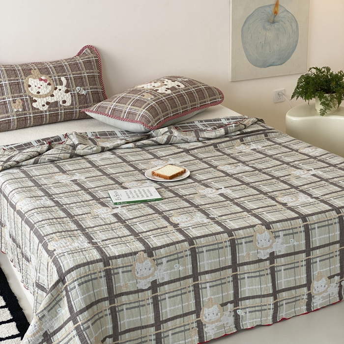 91家纺网 家纺一手货源 找家纺 麻依 2026新款软萌夏被全棉四层纱布 斑点小咪