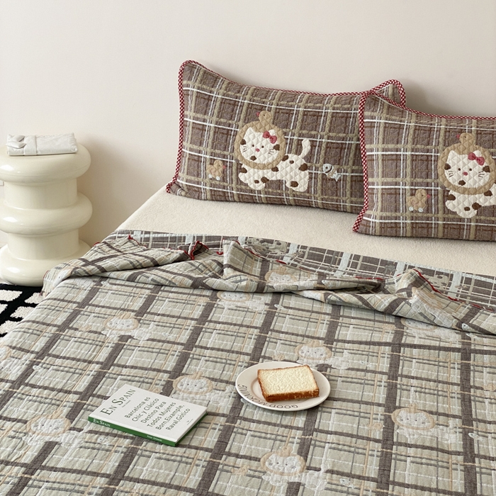 91家纺网 家纺一手货源 找家纺 麻依 2026新款软萌夏被全棉四层纱布 斑点小咪