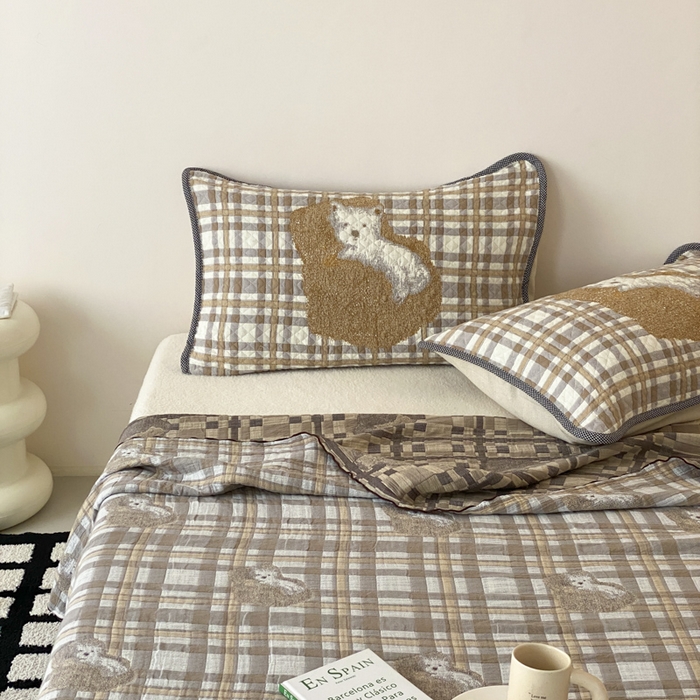 91家纺网 家纺一手货源 找家纺 麻依 2026新款软萌夏被全棉四层纱布 懒床小狗