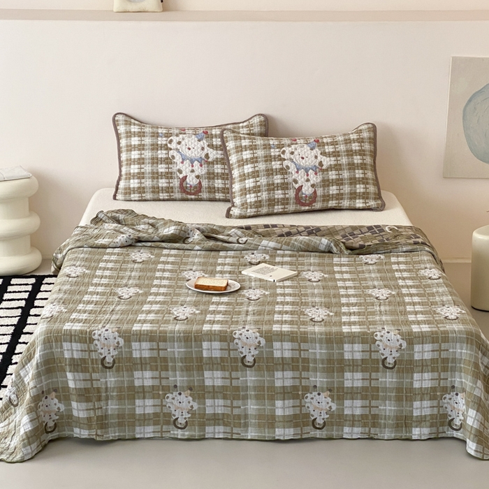 91家纺网 家纺一手货源 找家纺 麻依 2026新款软萌夏被全棉四层纱布 杂技萌宠