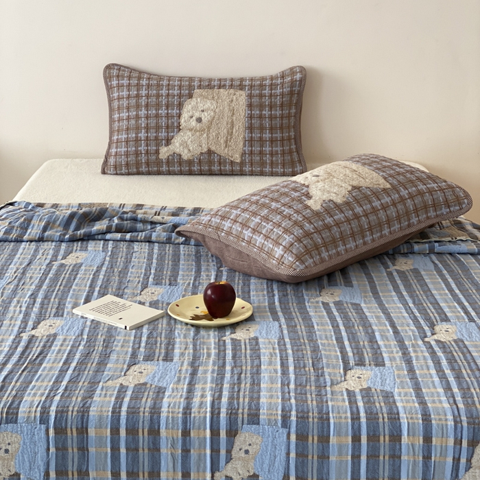 91家纺网 家纺一手货源 找家纺 麻依 2026新款软萌夏被全棉四层纱布 博美仔