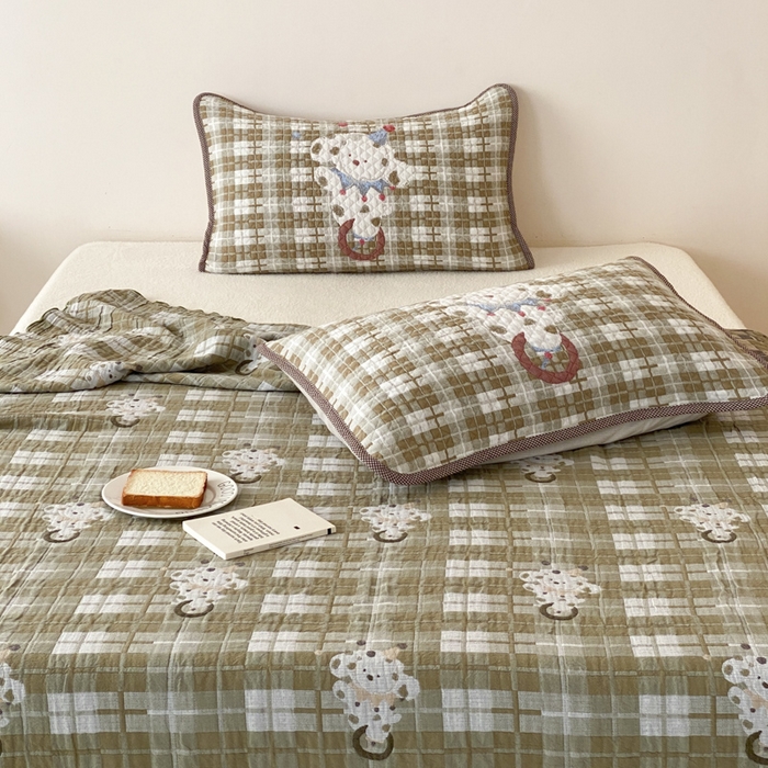 91家纺网 家纺一手货源 找家纺 麻依 2026新款软萌夏被全棉四层纱布 杂技萌宠