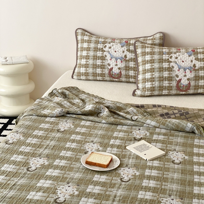 91家纺网 家纺一手货源 找家纺 麻依 2026新款软萌夏被全棉四层纱布 杂技萌宠