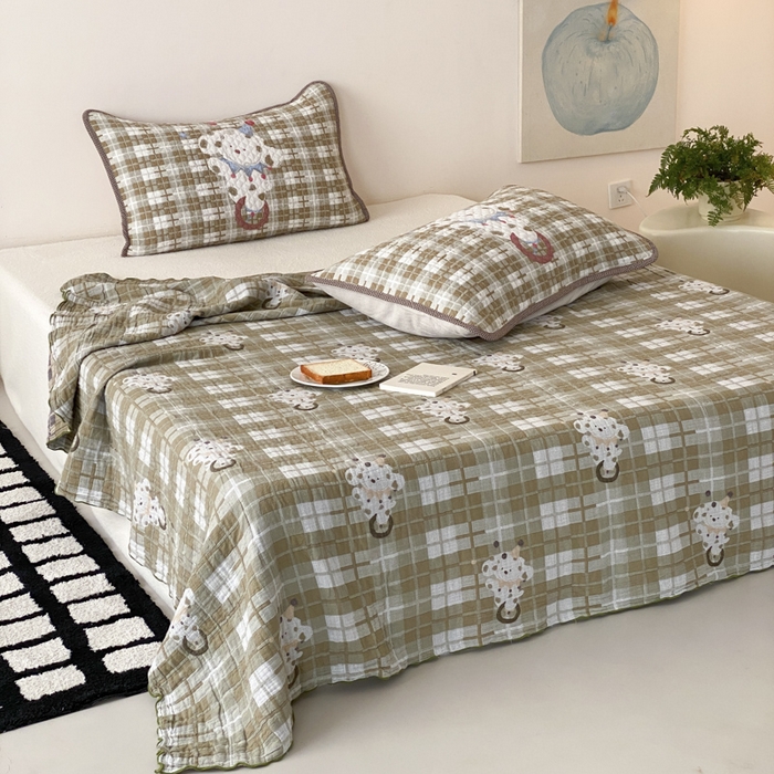 91家纺网 家纺一手货源 找家纺 麻依 2026新款软萌夏被全棉四层纱布 杂技萌宠