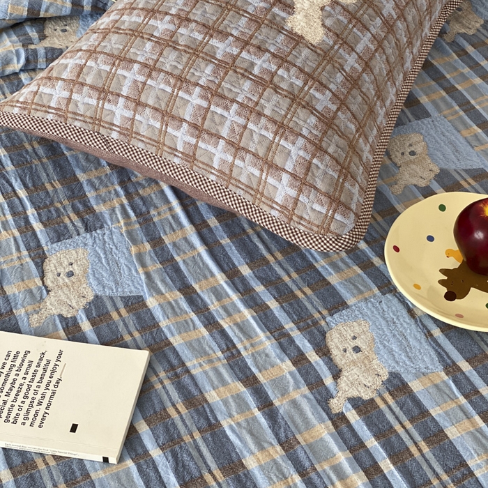 91家纺网 家纺一手货源 找家纺 麻依 2026新款软萌夏被全棉四层纱布 博美仔