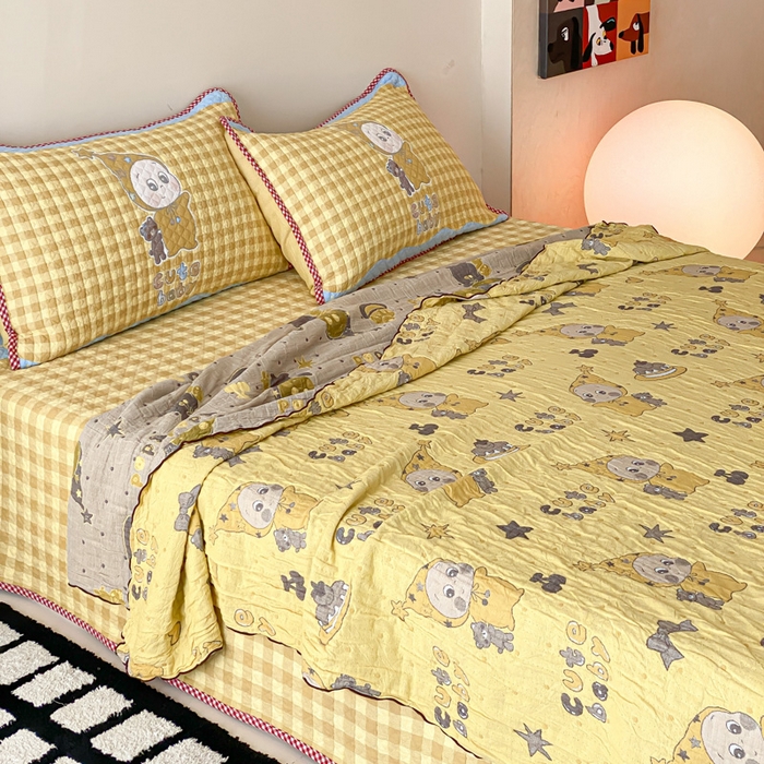 麻依 2026新款软萌夏被全棉四层纱布 小黄人