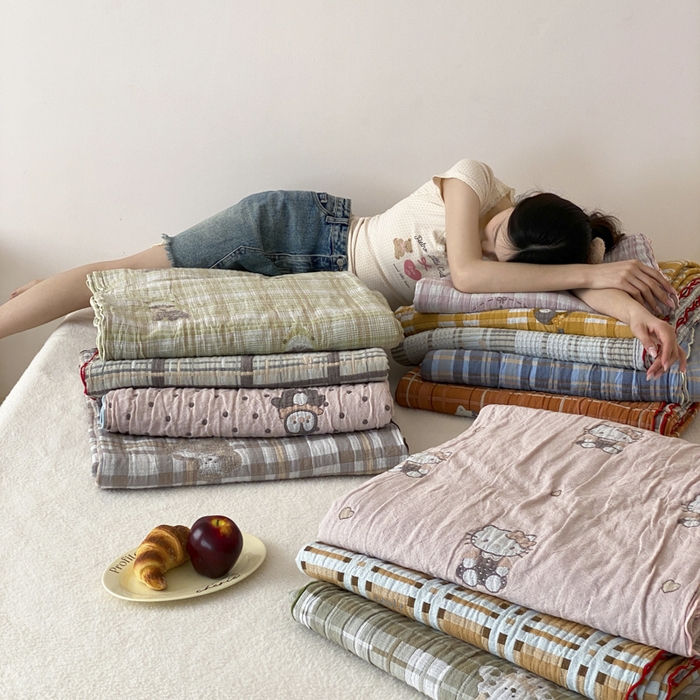 91家纺网 家纺一手货源 找家纺 麻依 2026新款软萌夏被全棉四层纱布 组合图