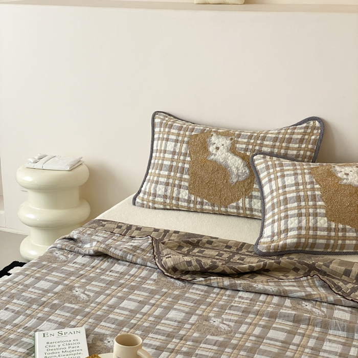 91家纺网 家纺一手货源 找家纺 麻依 2026新款软萌夏被全棉四层纱布 懒床小狗