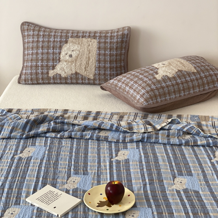 91家纺网 家纺一手货源 找家纺 麻依 2026新款软萌夏被全棉四层纱布 博美仔