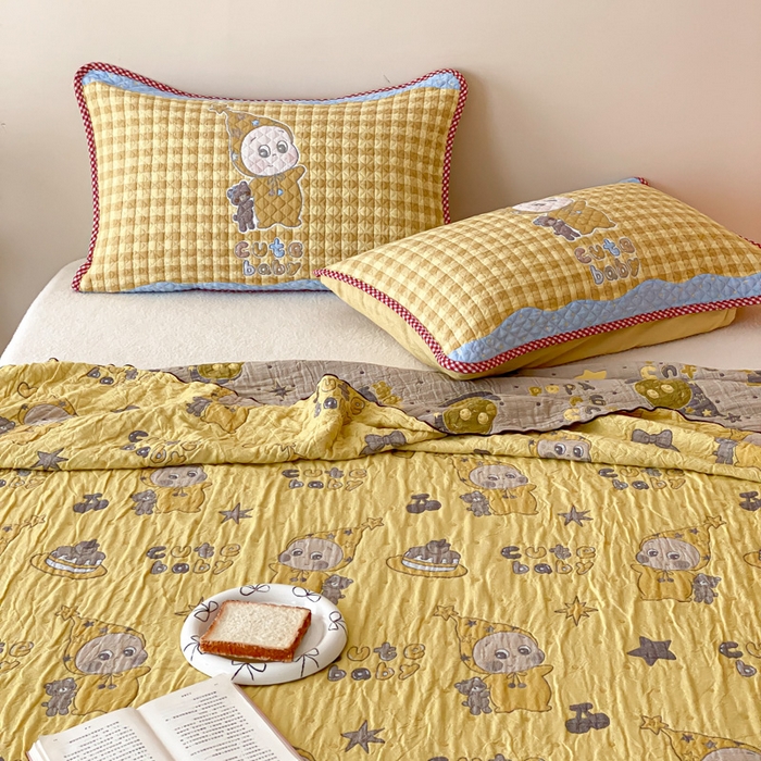 91家纺网 家纺一手货源 找家纺 麻依 2026新款软萌夏被全棉四层纱布 小黄人