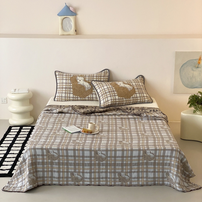 91家纺网 家纺一手货源 找家纺 麻依 2026新款软萌夏被全棉四层纱布 懒床小狗