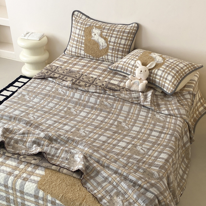 91家纺网 家纺一手货源 找家纺 麻依 2026新款软萌夏被全棉四层纱布 懒床小狗