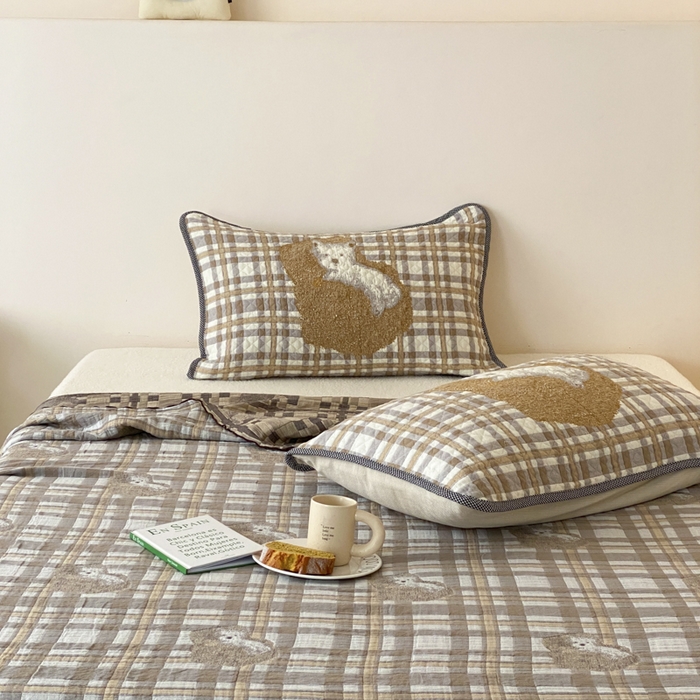 91家纺网 家纺一手货源 找家纺 麻依 2026新款软萌夏被全棉四层纱布 懒床小狗