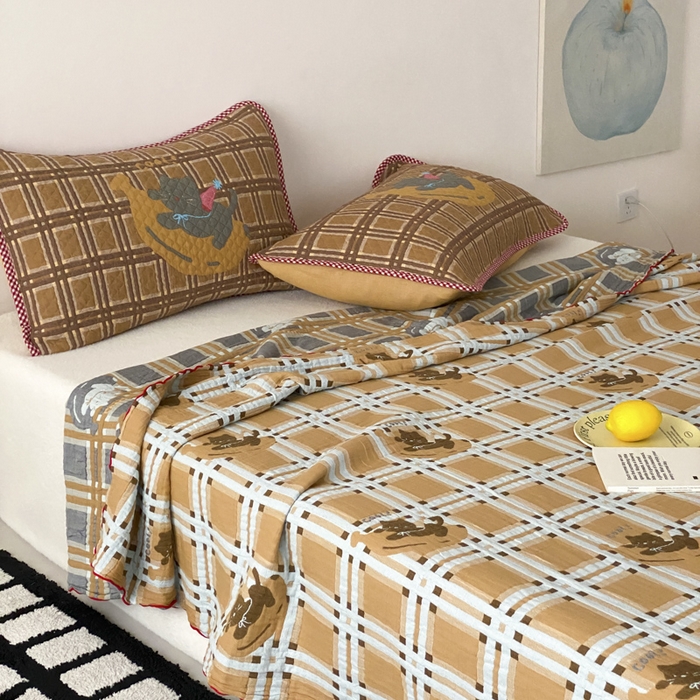 91家纺网 家纺一手货源 找家纺 麻依 2026新款软萌夏被全棉四层纱布 香蕉小猫