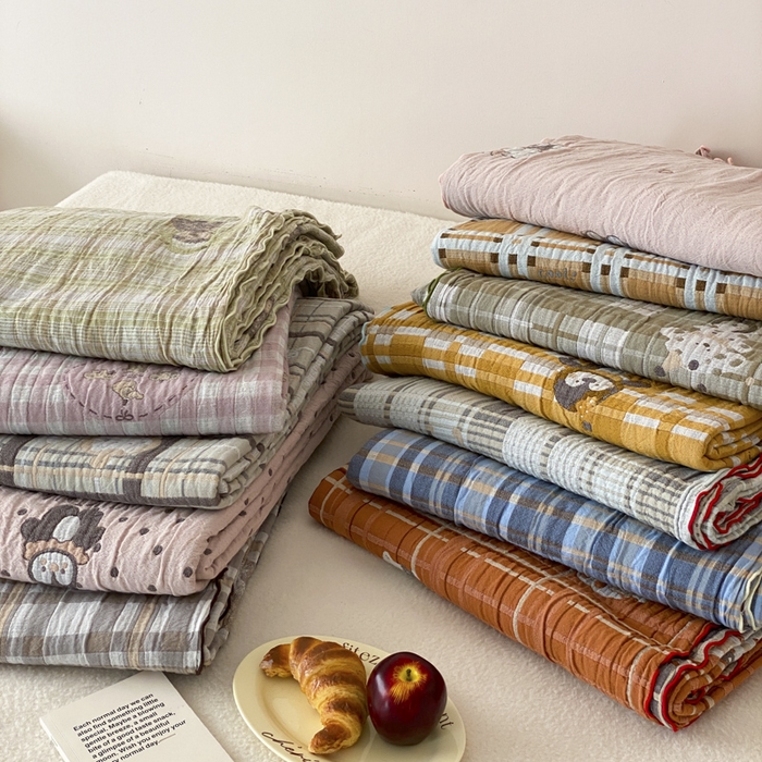 91家纺网 家纺一手货源 找家纺 麻依 2026新款软萌夏被全棉四层纱布 组合图