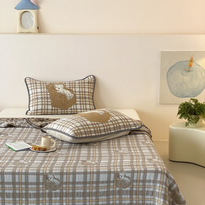 91家纺网 家纺一手货源 找家纺 麻依 2026新款软萌夏被全棉四层纱布 懒床小狗