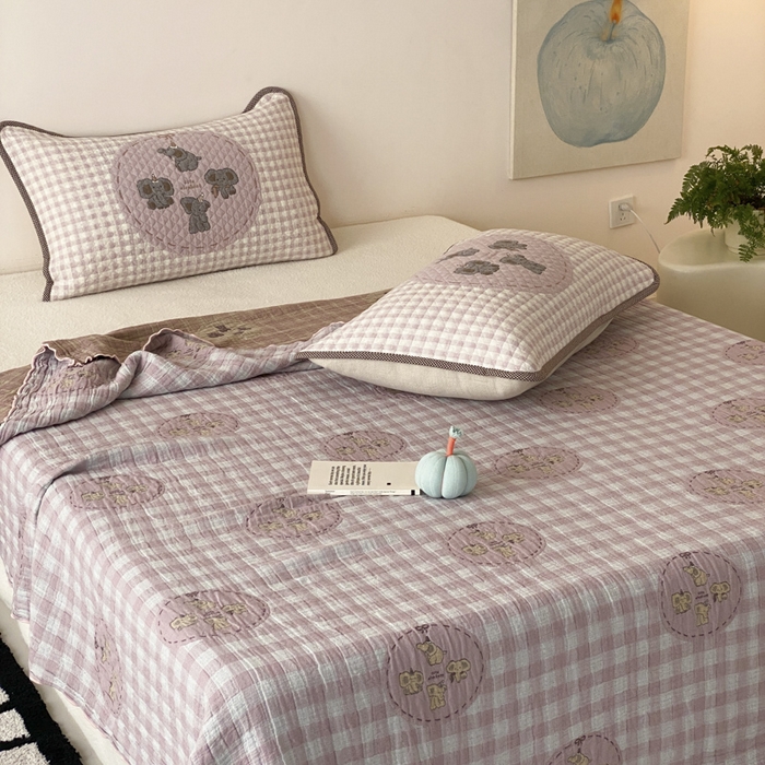 91家纺网 家纺一手货源 找家纺 麻依 2026新款软萌夏被全棉四层纱布 乐园小象