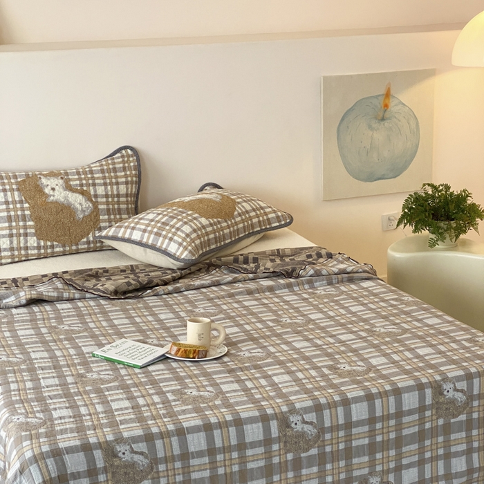 91家纺网 家纺一手货源 找家纺 麻依 2026新款软萌夏被全棉四层纱布 懒床小狗