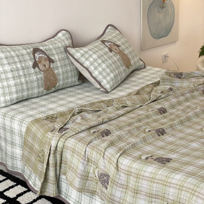 麻依 2026新款软萌夏被全棉四层纱布 毛绒小狗