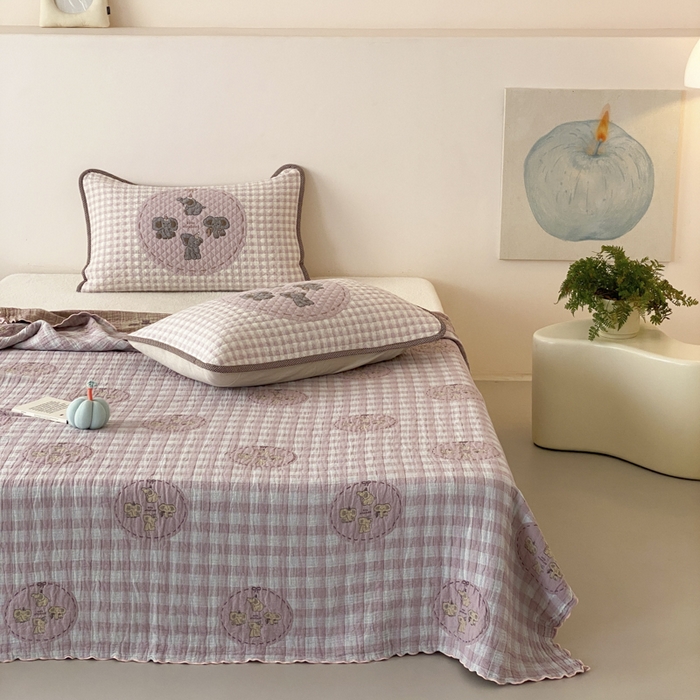 91家纺网 家纺一手货源 找家纺 麻依 2026新款软萌夏被全棉四层纱布 乐园小象