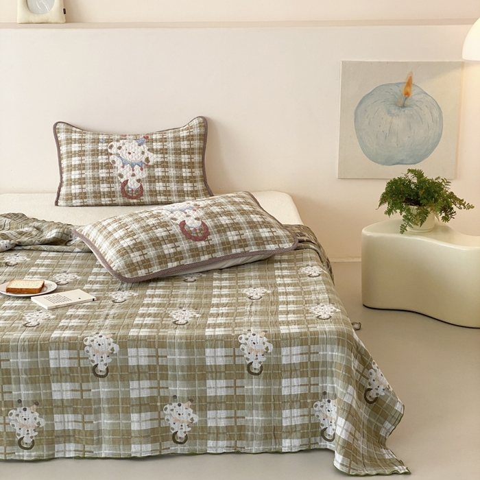 91家纺网 家纺一手货源 找家纺 麻依 2026新款软萌夏被全棉四层纱布 杂技萌宠