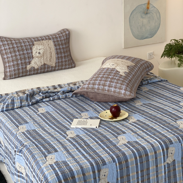 91家纺网 家纺一手货源 找家纺 麻依 2026新款软萌夏被全棉四层纱布 博美仔