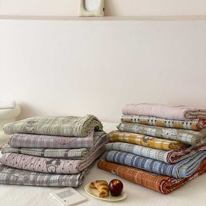 91家纺网 家纺一手货源 找家纺 麻依 2026新款软萌夏被全棉四层纱布 组合图