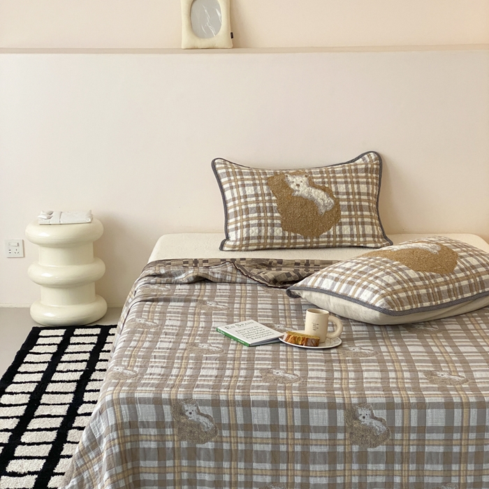 91家纺网 家纺一手货源 找家纺 麻依 2026新款软萌夏被全棉四层纱布 懒床小狗