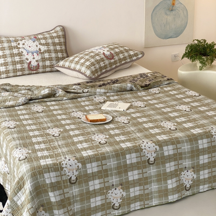 91家纺网 家纺一手货源 找家纺 麻依 2026新款软萌夏被全棉四层纱布 杂技萌宠