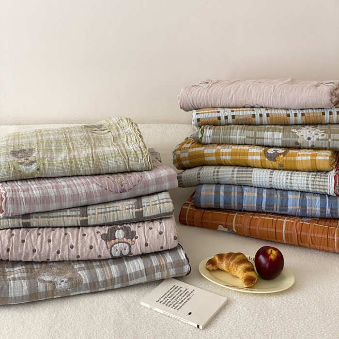 91家纺网 家纺一手货源 找家纺 麻依 2026新款软萌夏被全棉四层纱布 组合图