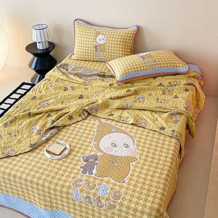 91家纺网 家纺一手货源 找家纺 麻依 2026新款软萌夏被全棉四层纱布 小黄人