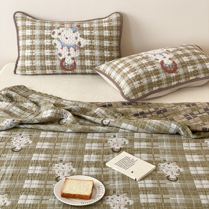 91家纺网 家纺一手货源 找家纺 麻依 2026新款软萌夏被全棉四层纱布 杂技萌宠