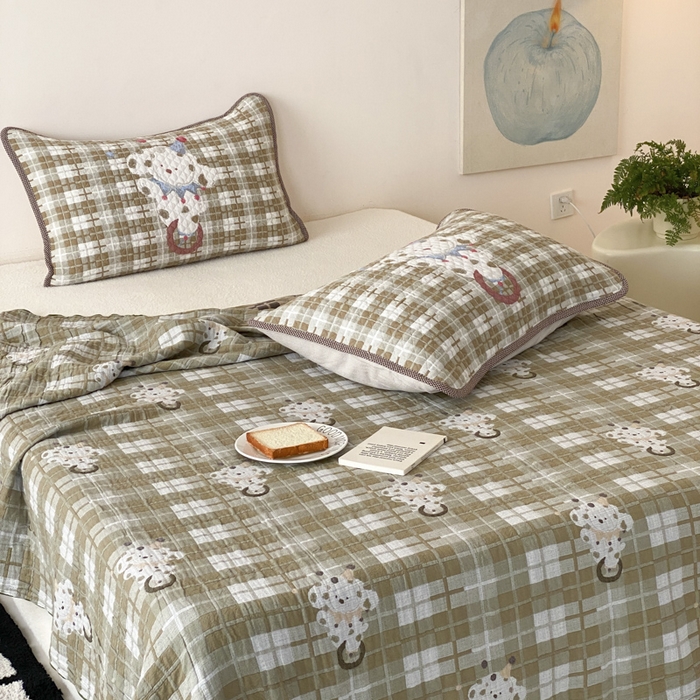 91家纺网 家纺一手货源 找家纺 麻依 2026新款软萌夏被全棉四层纱布 杂技萌宠